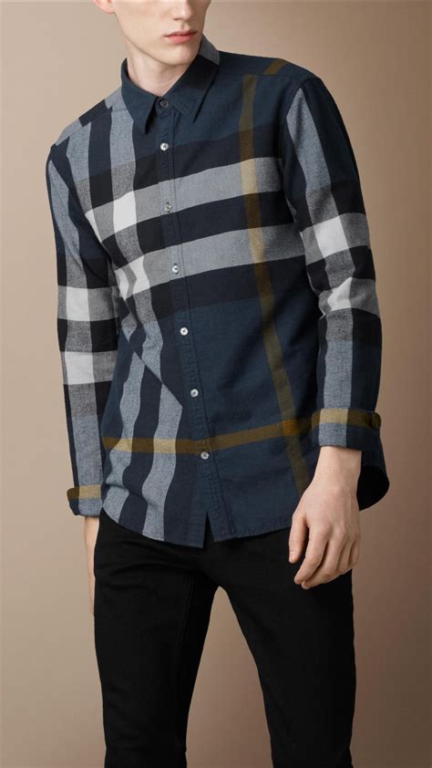 men's burberry london shirt|burberry check flannel shirt.